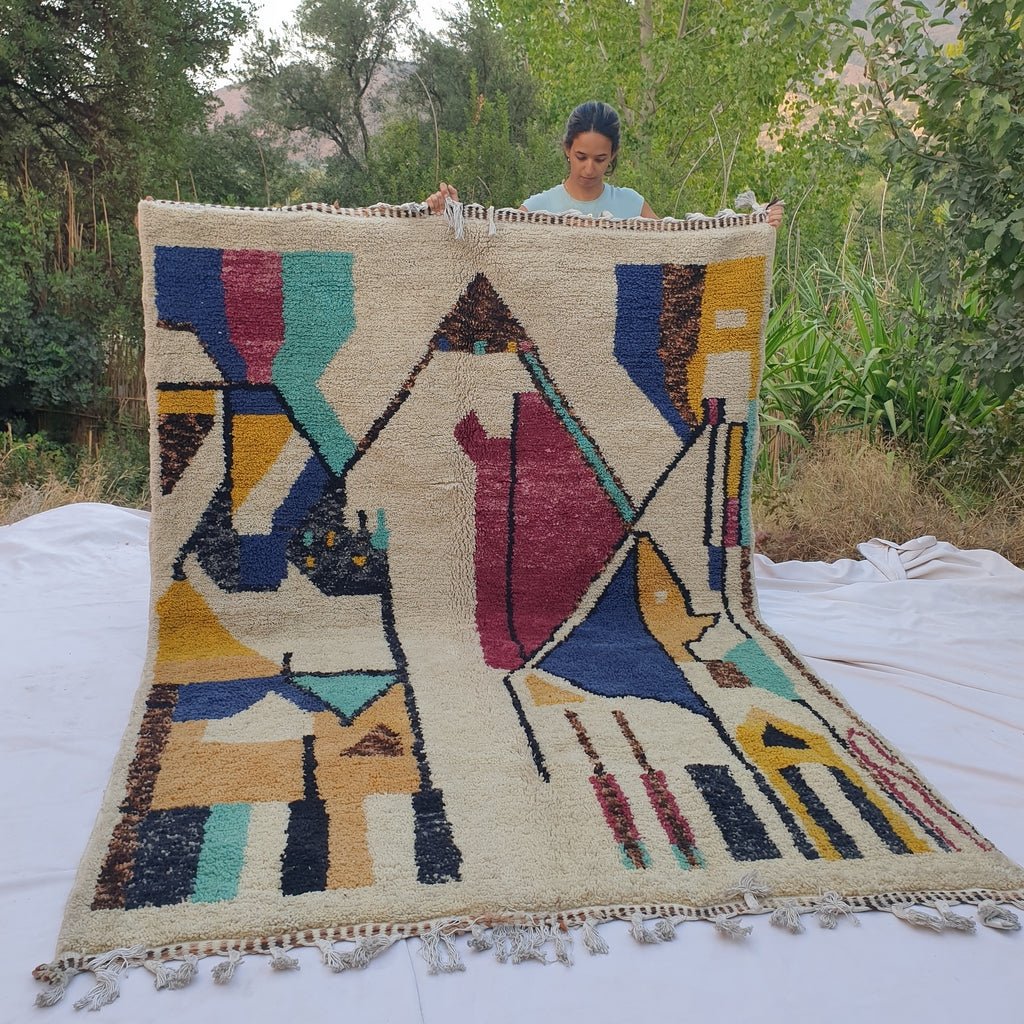 Layali | 9'42x6'62 Ft | 287x202 cm | Moroccan Rug Beni Ourain | 100% wool handmade - OunizZ