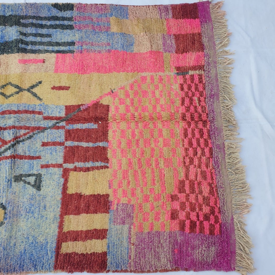 Marzak - Moroccan Rug Boujaad | Colorful Authentic Berber Handmade Bedroom Rug | 9'19x5'44 Ft | 2,80x1,66 m - OunizZ