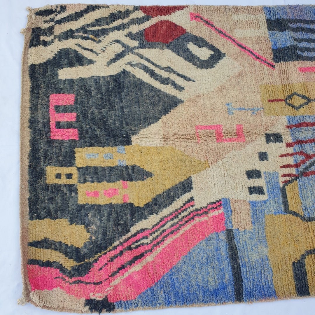 Marzak - Moroccan Rug Boujaad | Colorful Authentic Berber Handmade Bedroom Rug | 9'19x5'44 Ft | 2,80x1,66 m - OunizZ