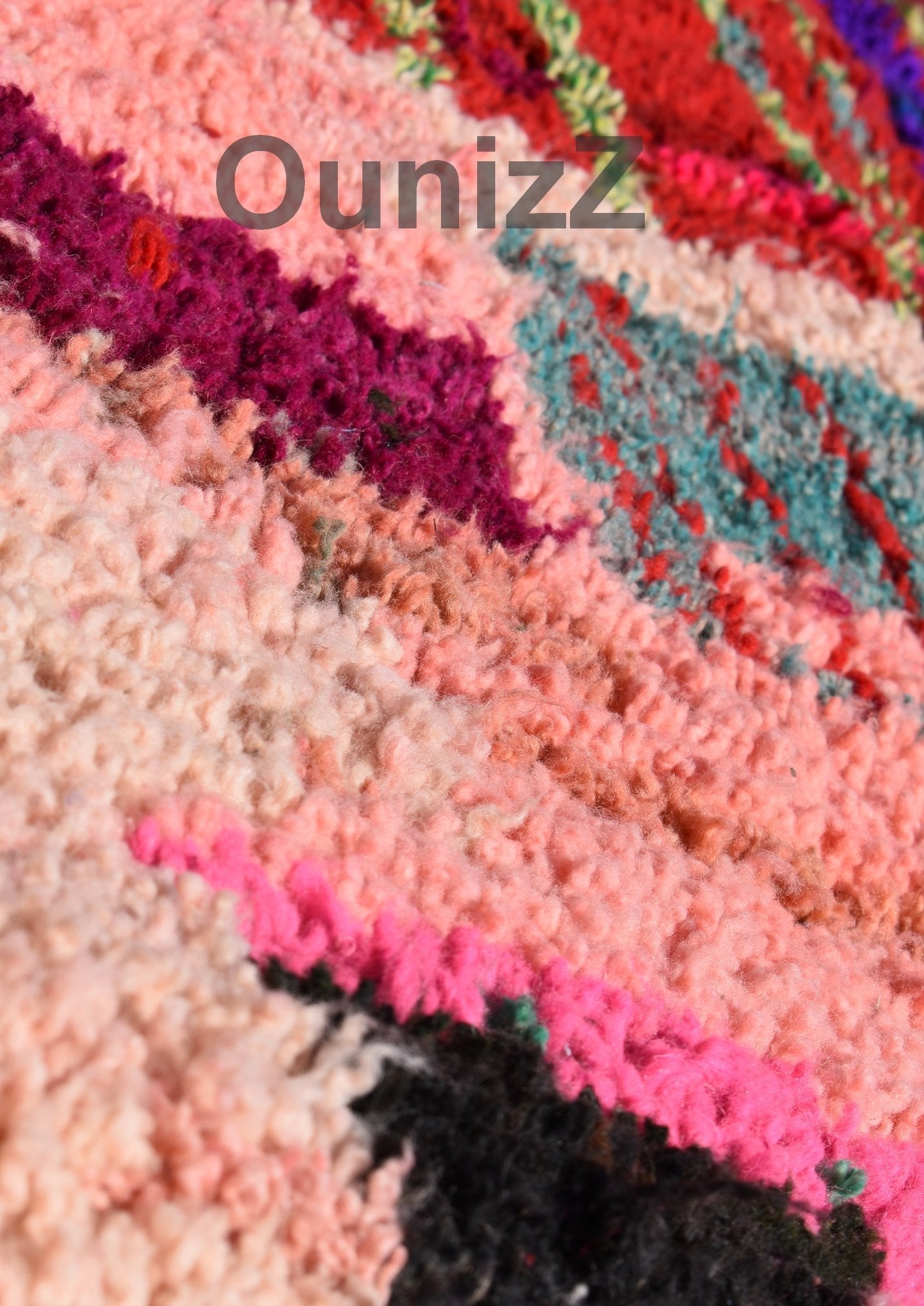 MIRA | 9'12x5'61 Ft | 278x171 cm | Moroccan Pink Rug | 100% wool handmade - OunizZ