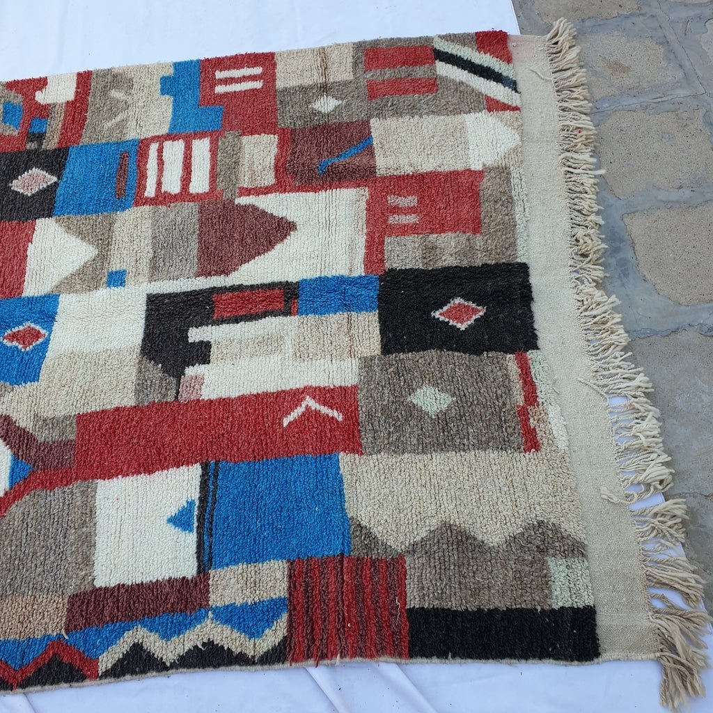 MOROCCAN BOUJAAD RUG | Moroccan Berber Rug | Colorful Rug Moroccan Carpet | Authentic Handmade Berber Bedroom Rug | 10x6'2 Ft | 304x190 cm - OunizZ