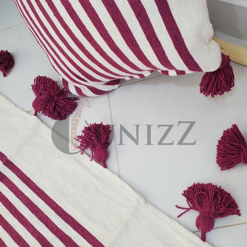 Moroccan Pom Pom Blankets + Cushions - OunizZ