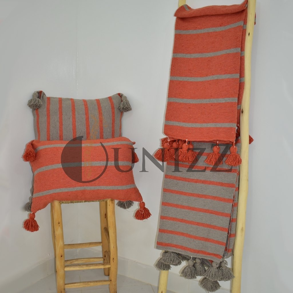 Moroccan Pom Pom Blankets + Cushions - OunizZ