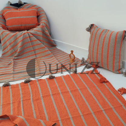 Moroccan Pom Pom Blankets + Cushions - OunizZ