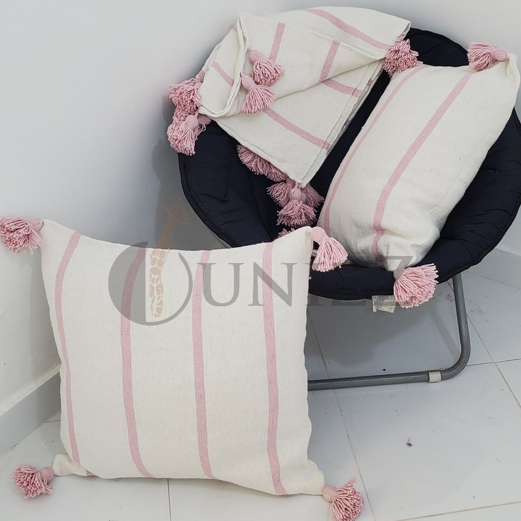 Moroccan Pom Pom Blankets + Cushions - OunizZ