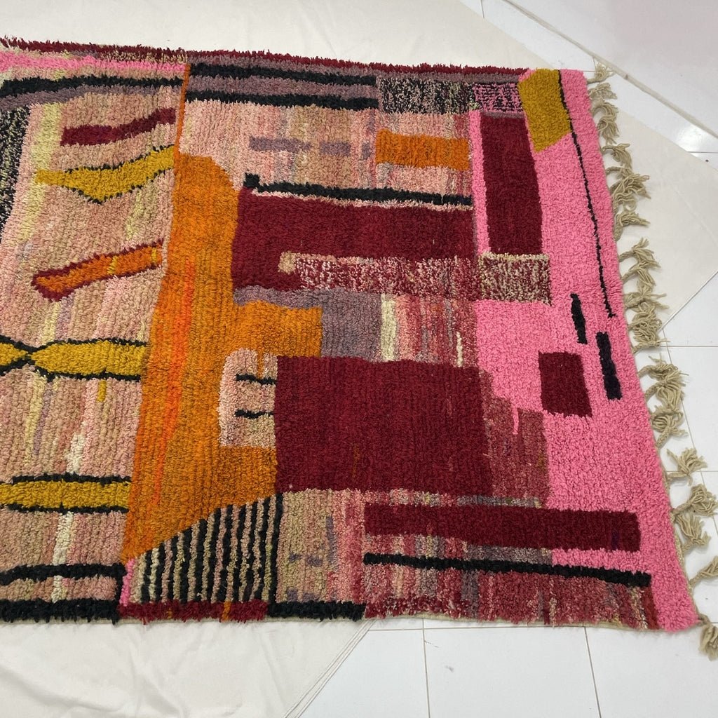 Moroccan Rug Pink Boujaad | 10x6'6 Ft | 3x2 m | KLOUNE | 100% wool handmade - OunizZ