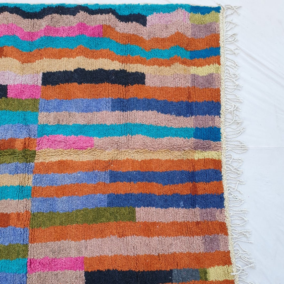 Natia - MOROCCAN RUG BOUJAD | Moroccan Berber Rug | Colorful Rug Moroccan Carpet | Authentic Handmade Berber Bedroom Rugs | 9'28x7'05 Ft | 283x215 cm - OunizZ