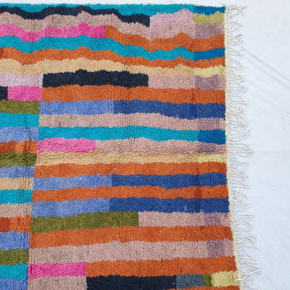 Natia - MOROCCAN RUG BOUJAD | Moroccan Berber Rug | Colorful Rug Moroccan Carpet | Authentic Handmade Berber Bedroom Rugs | 9'28x7'05 Ft | 283x215 cm - OunizZ
