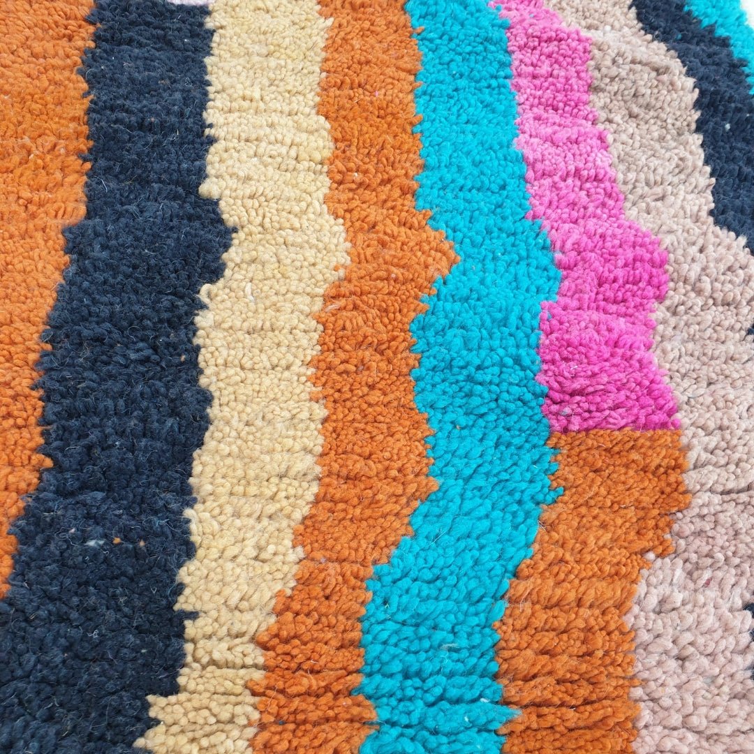 Natia - MOROCCAN RUG BOUJAD | Moroccan Berber Rug | Colorful Rug Moroccan Carpet | Authentic Handmade Berber Bedroom Rugs | 9'28x7'05 Ft | 283x215 cm - OunizZ