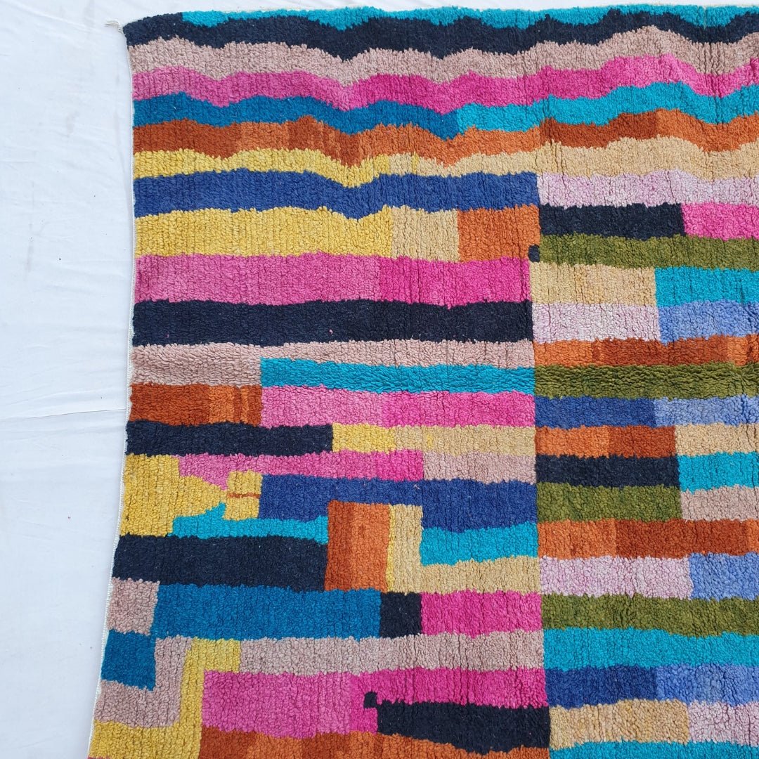 Natia - MOROCCAN RUG BOUJAD | Moroccan Berber Rug | Colorful Rug Moroccan Carpet | Authentic Handmade Berber Bedroom Rugs | 9'28x7'05 Ft | 283x215 cm - OunizZ