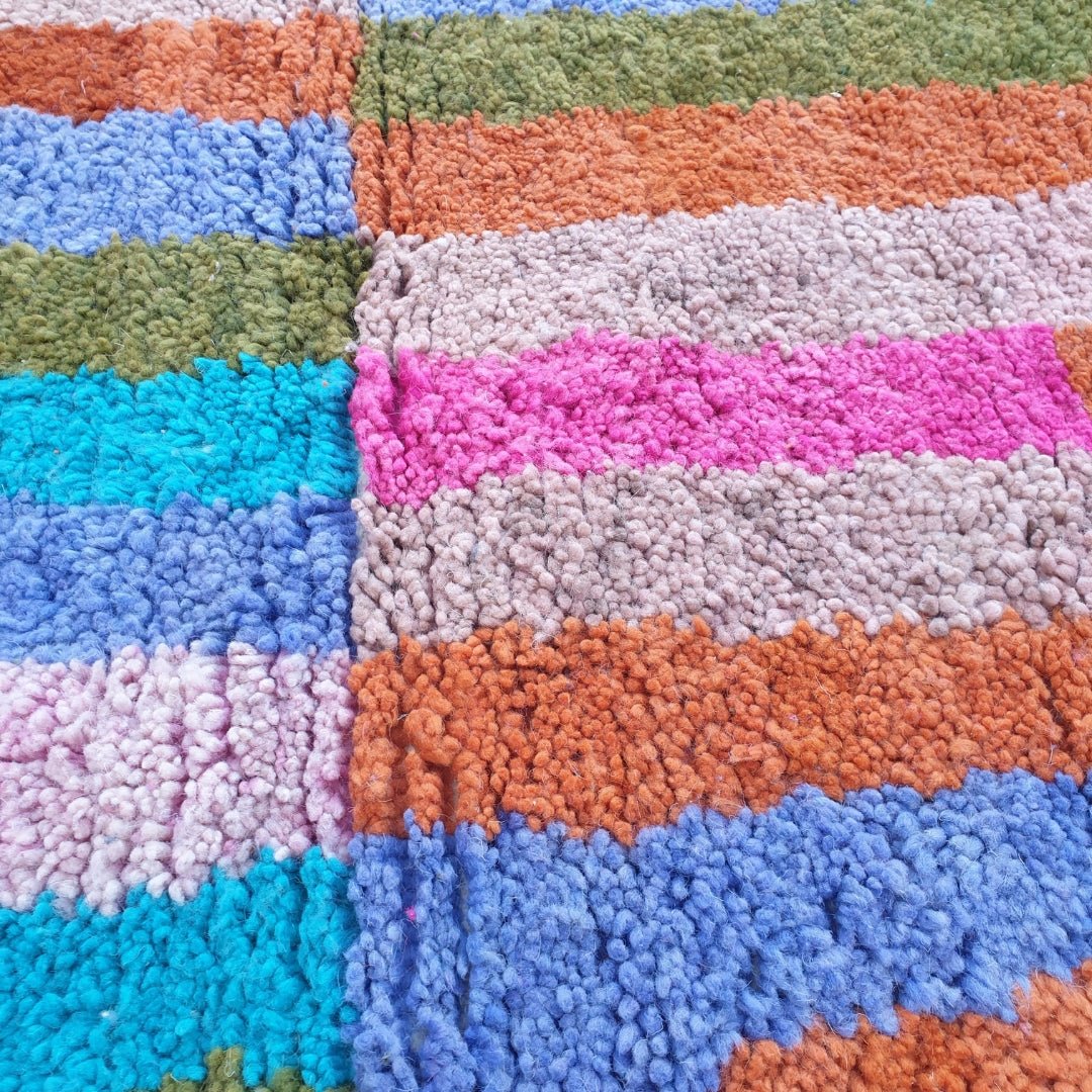 Natia - MOROCCAN RUG BOUJAD | Moroccan Berber Rug | Colorful Rug Moroccan Carpet | Authentic Handmade Berber Bedroom Rugs | 9'28x7'05 Ft | 283x215 cm - OunizZ