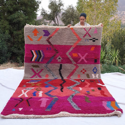 NOUBA | 9'8x6'4 Ft | 3x2 m | Moroccan Colorful Rug | 100% wool handmade - OunizZ