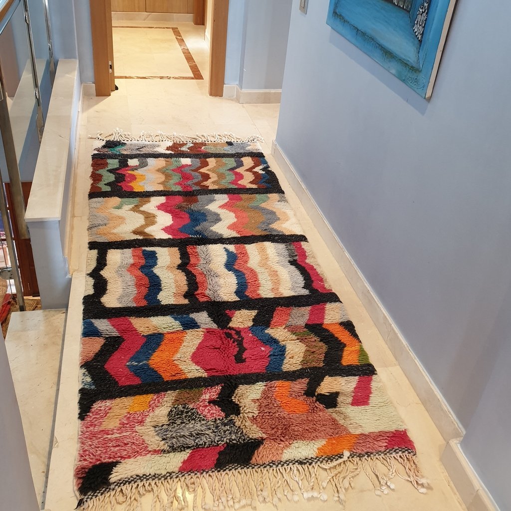 OUMS | 7'9x3'5 Ft | 2,4x1,1 m | Moroccan Beni Mrirt Rug | 100% wool handmade - OunizZ