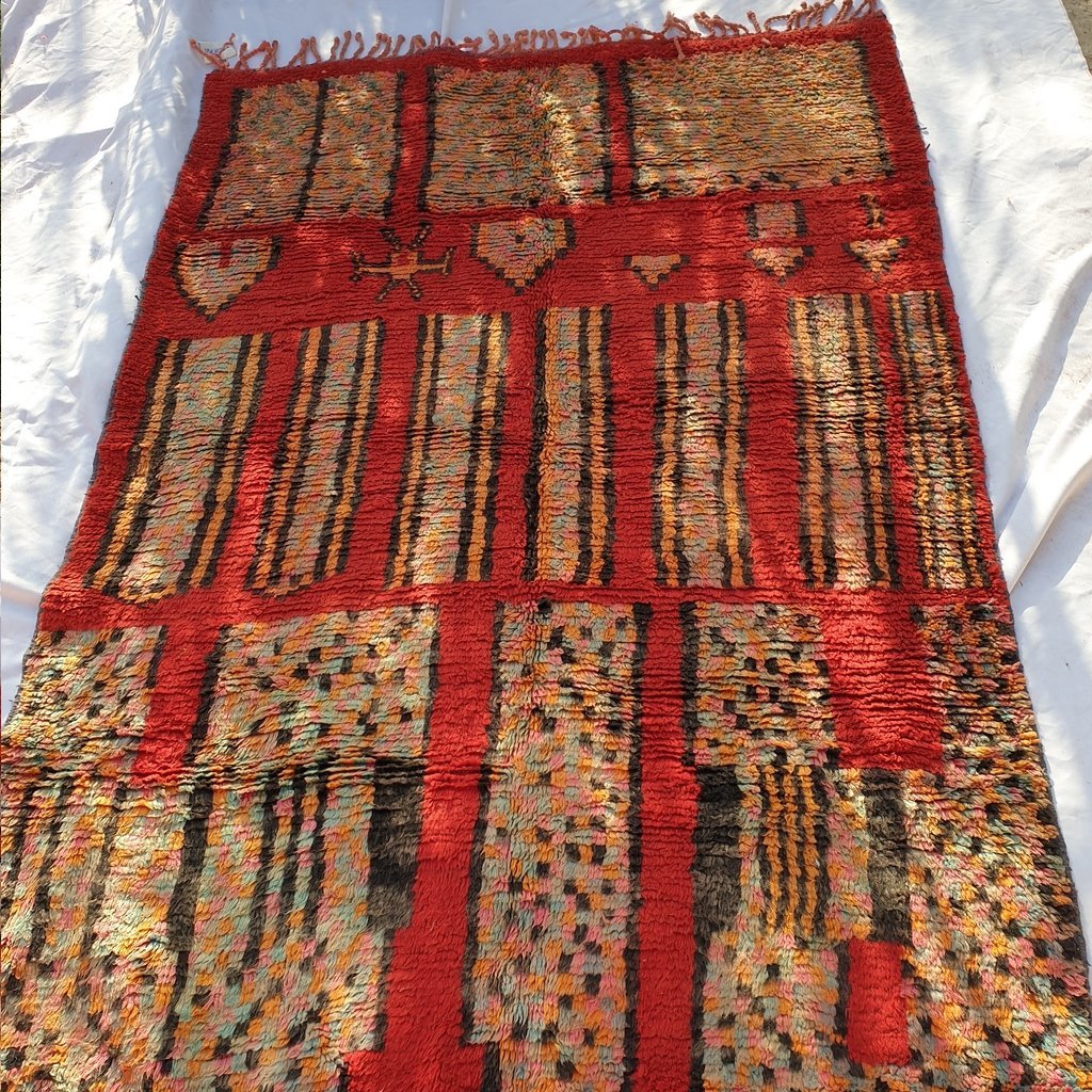 REMNA | 8x5'5 Ft | 2,5x1,7 m | Moroccan Colorful Rug | 100% wool handmade - OunizZ