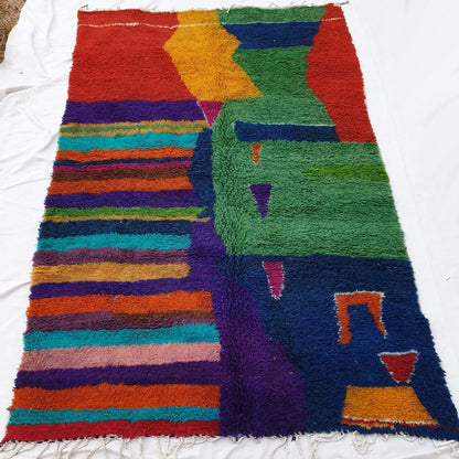 RISHA | 10'3x6'8 Ft | 315x206 cm | Moroccan Colorful Rug | 100% wool handmade - OunizZ