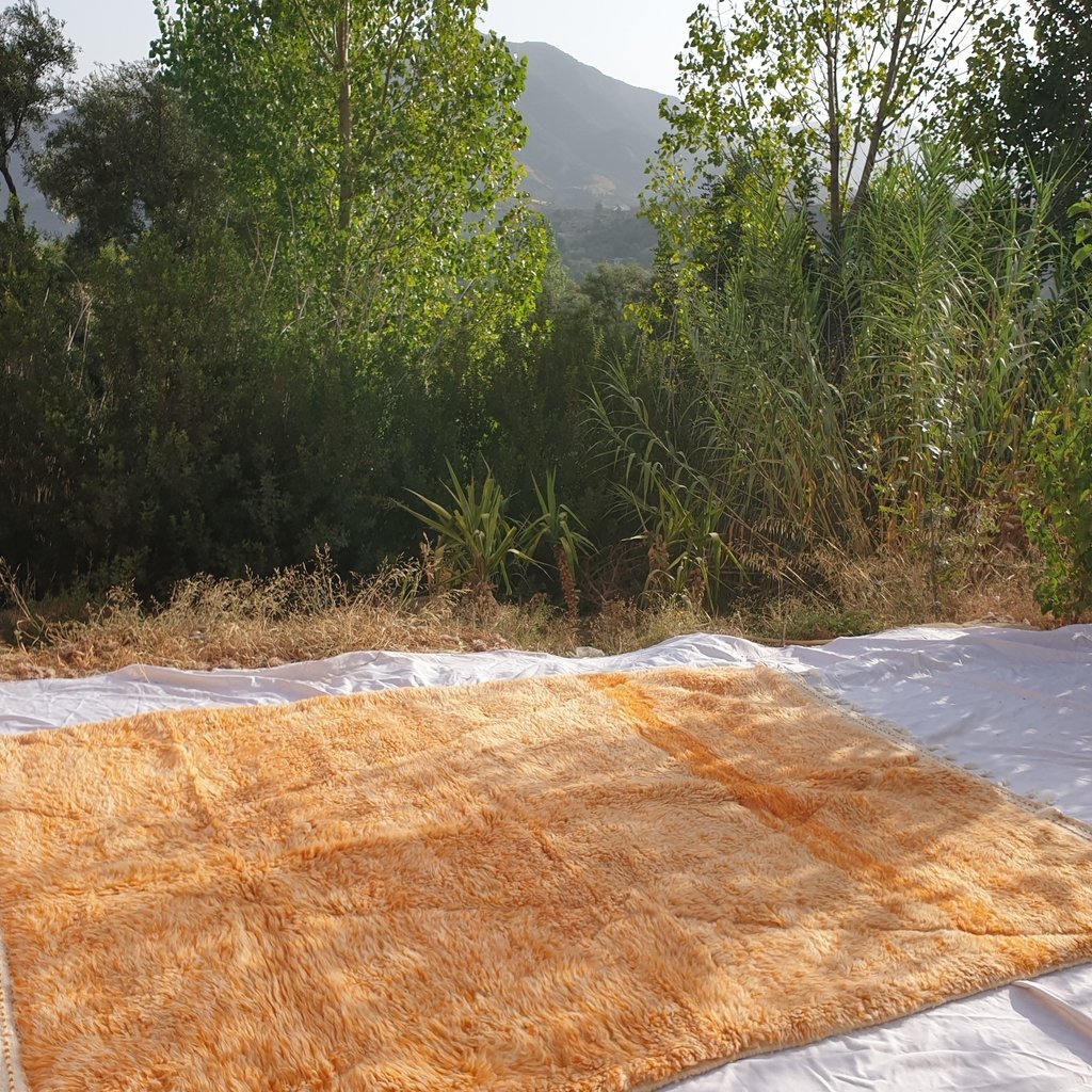 SAFRAN | 9'7x7 Ft | 3x2 m | Moroccan Beni Ourain Rug | 100% wool handmade - OunizZ