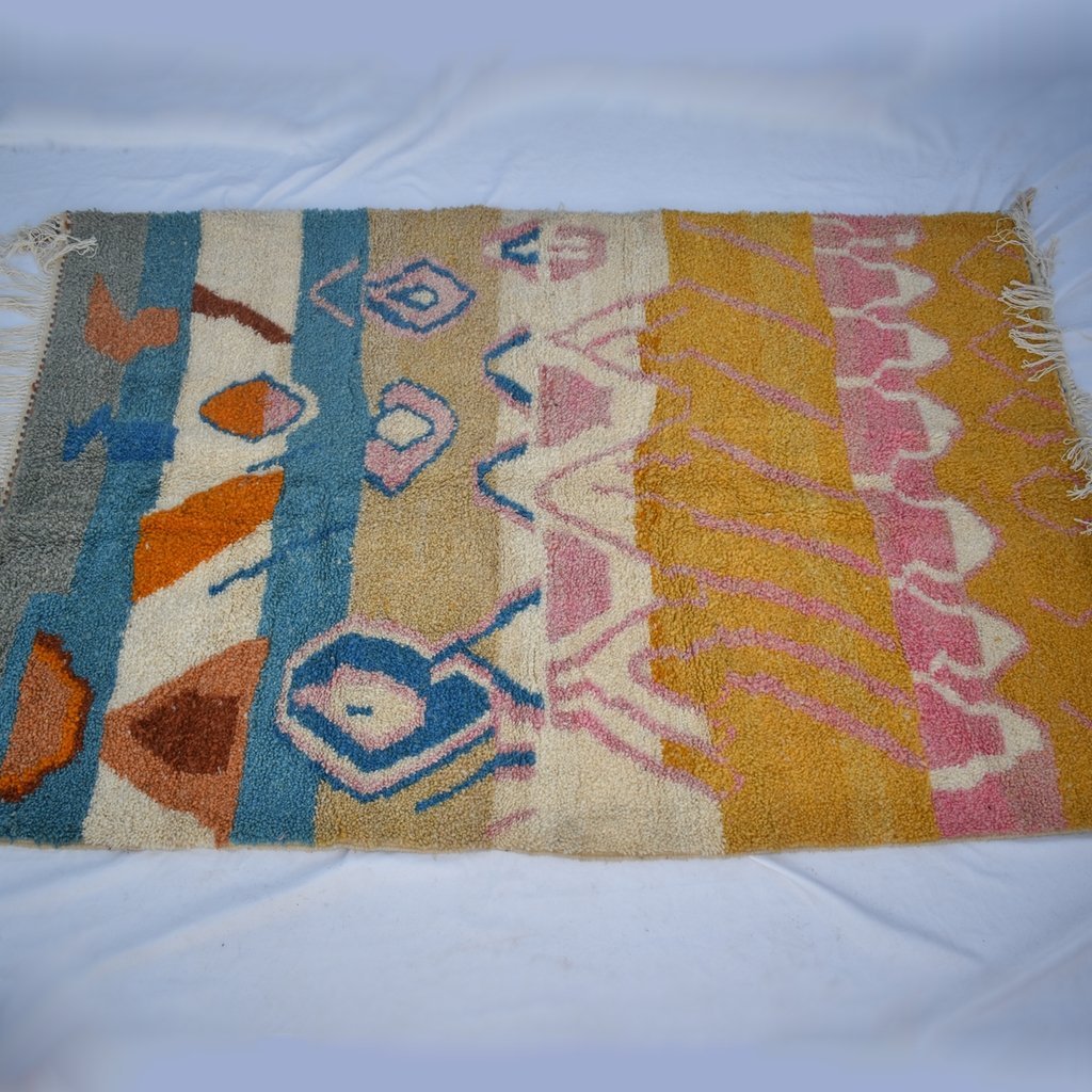 SIMIDELINA | 8x5 Ft | 2,5x1,5 m | Moroccan Colorful Rug | 100% wool handmade - OunizZ