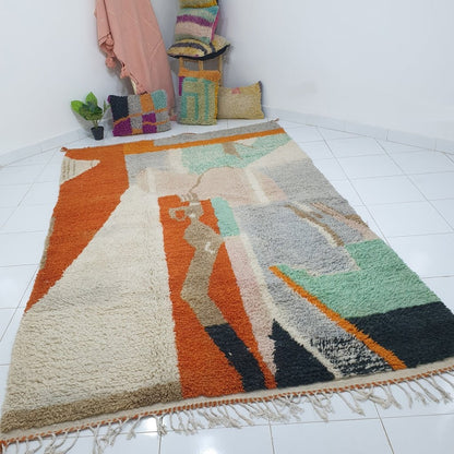 SIMISOUDA | 10'5x6'5 Ft | 3,20x2,00 m | Moroccan Colorful Rug | 100% wool handmade - OunizZ