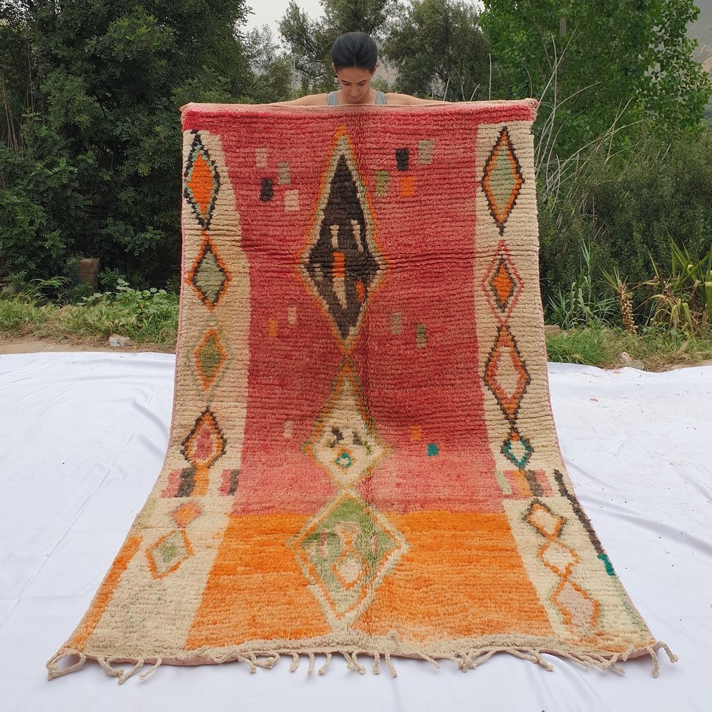 SINYAN | 8'6x5 Ft | 2,60x1,50 m | Moroccan Colorful Rug | 100% wool handmade - OunizZ