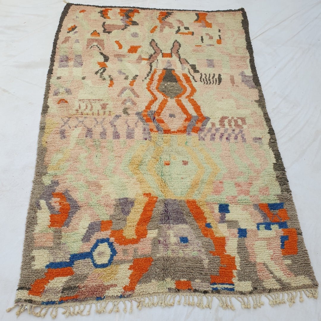 Tafsut - MOROCCAN RUG BOUJAD | Moroccan Berber Rug | Colorful Rug Moroccan Carpet | Authentic Handmade Berber Bedroom Rugs | 9'84x6'36 Ft | 300x194 cm - OunizZ