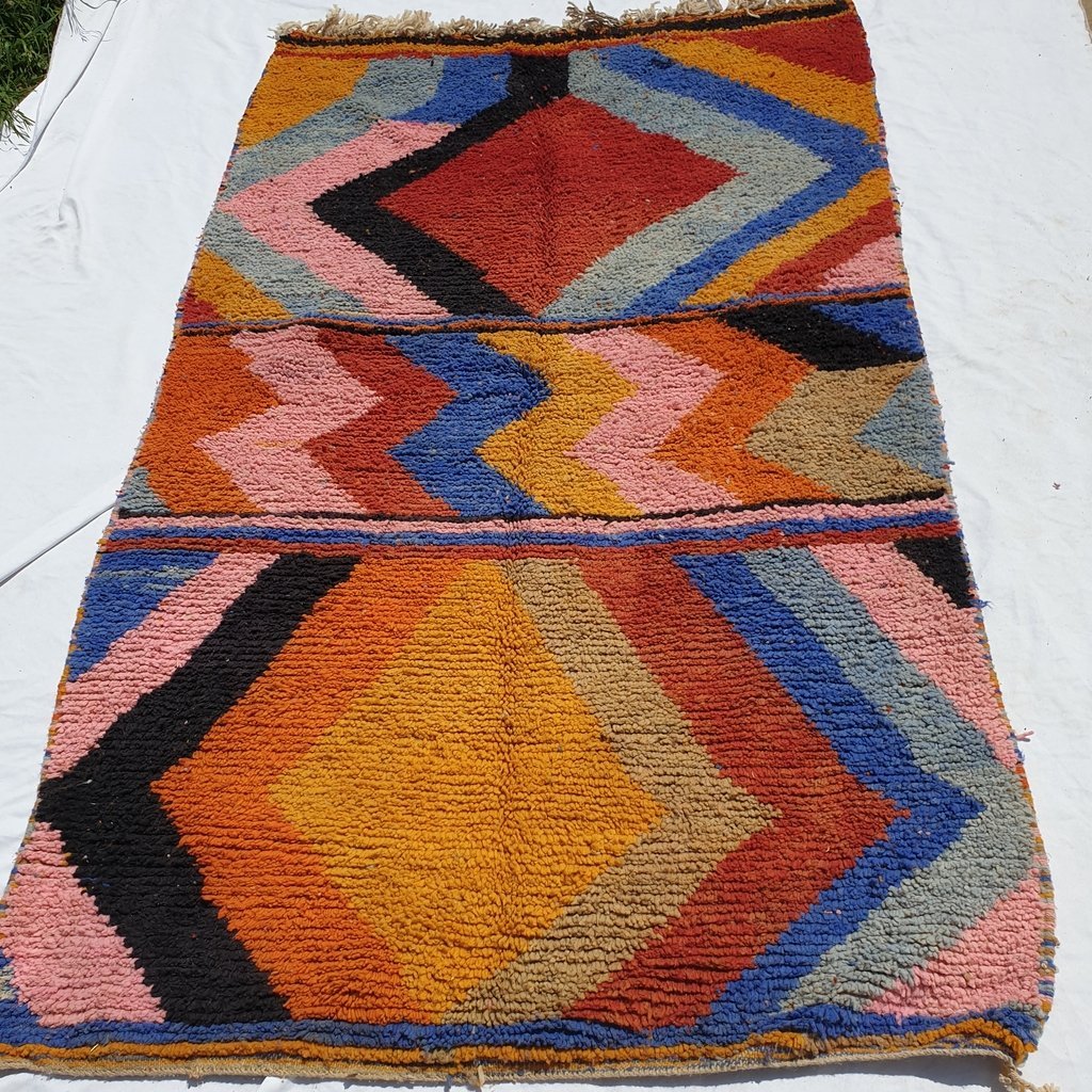 TAGHLISS | 8'5x5 Ft | 2,5x1,5 m | Moroccan Colorful Rug | 100% wool handmade - OunizZ