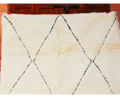 TIMOUMT | BENI OUARAIN White Rug | 100% wool handmade in Morocco - OunizZ