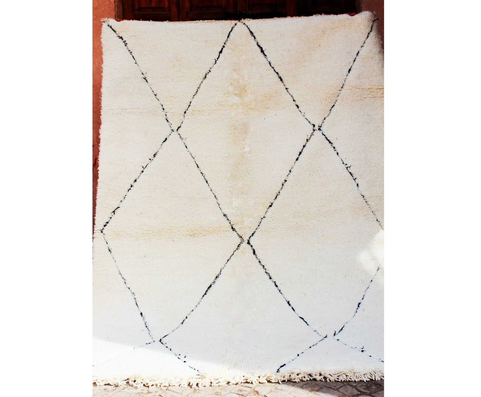 TIMOUMT | BENI OUARAIN White Rug | 100% wool handmade in Morocco - OunizZ