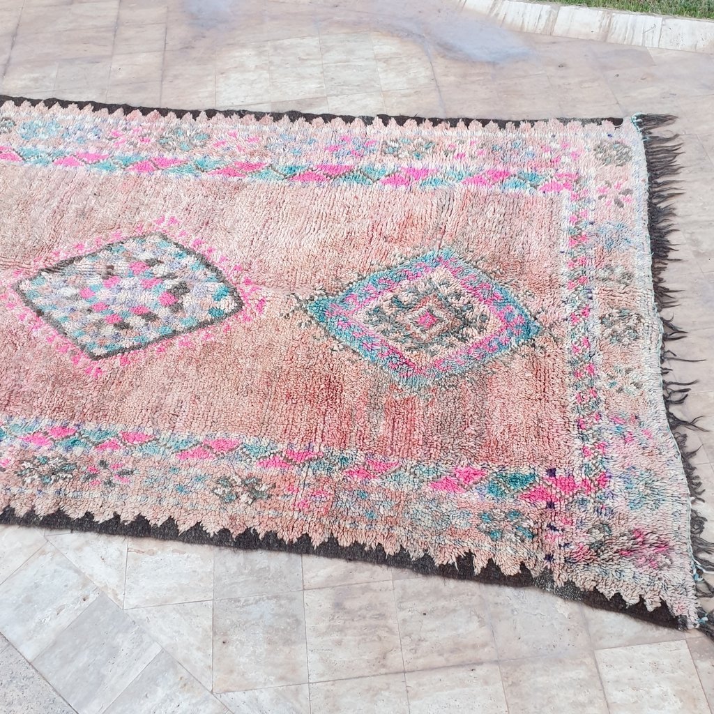 YASNA | 12'4x5'35 Ft | 3,80x1,63 m | Moroccan VINTAGE Colorful Rug | 100% wool handmade - OunizZ